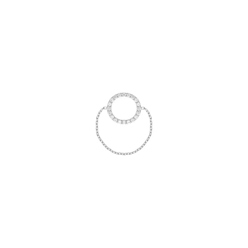 Halo Chain Diamantový Prsten|Materiál:18k bílé zlato