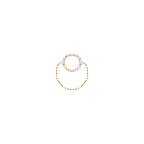 Halo Chain Diamantový Prsten|Materiál:18k žluté zlato