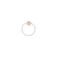 Pavé Circle Chain Diamantový Prsten|Materiál:18k růžové zlato