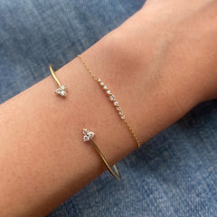 Twin Flame Cuff Diamantový Náramek|Materiál:18k žluté zlato