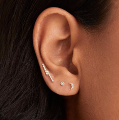 Half Moon Diamantové Náušnice|Materiál:18k žluté zlato
