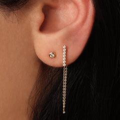 Front to Back Diamantová Náušnice|Materiál:18k žluté zlato
