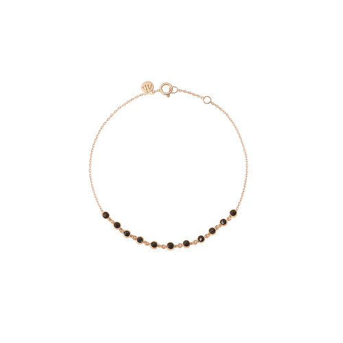 Let It Slide Náramek s Černými Diamanty|Materiál:18k růžové zlato