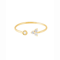 Triangle Diamantový Prsten|Materiál:18k žluté zlato