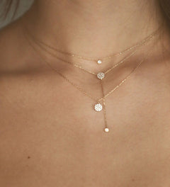 Dot Náhrdelník s Diamantem|Materiál:18k žluté zlato