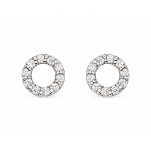 Well Rounded Diamantové Náušnice|Materiál:18k bílé zlato