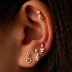 Whimsy Drop Diamantové Náušnice|Materiál:18k žluté zlato