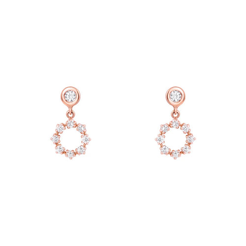 Whimsy Drop Diamantové Náušnice|Materiál:18k růžové zlato