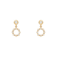Whimsy Drop Diamantové Náušnice|Materiál:18k žluté zlato