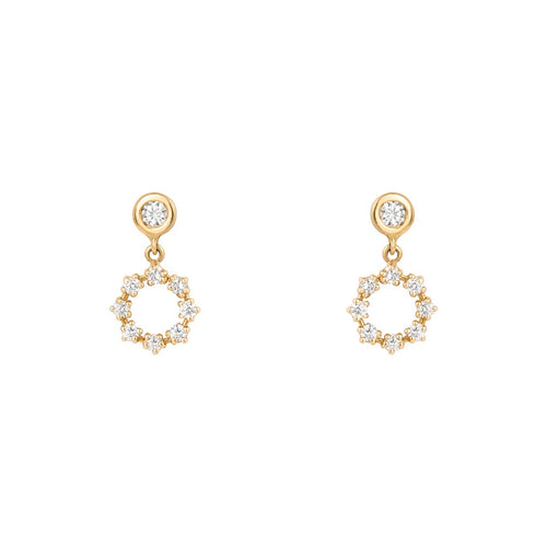 Whimsy Drop Diamantové Náušnice|Materiál:18k žluté zlato